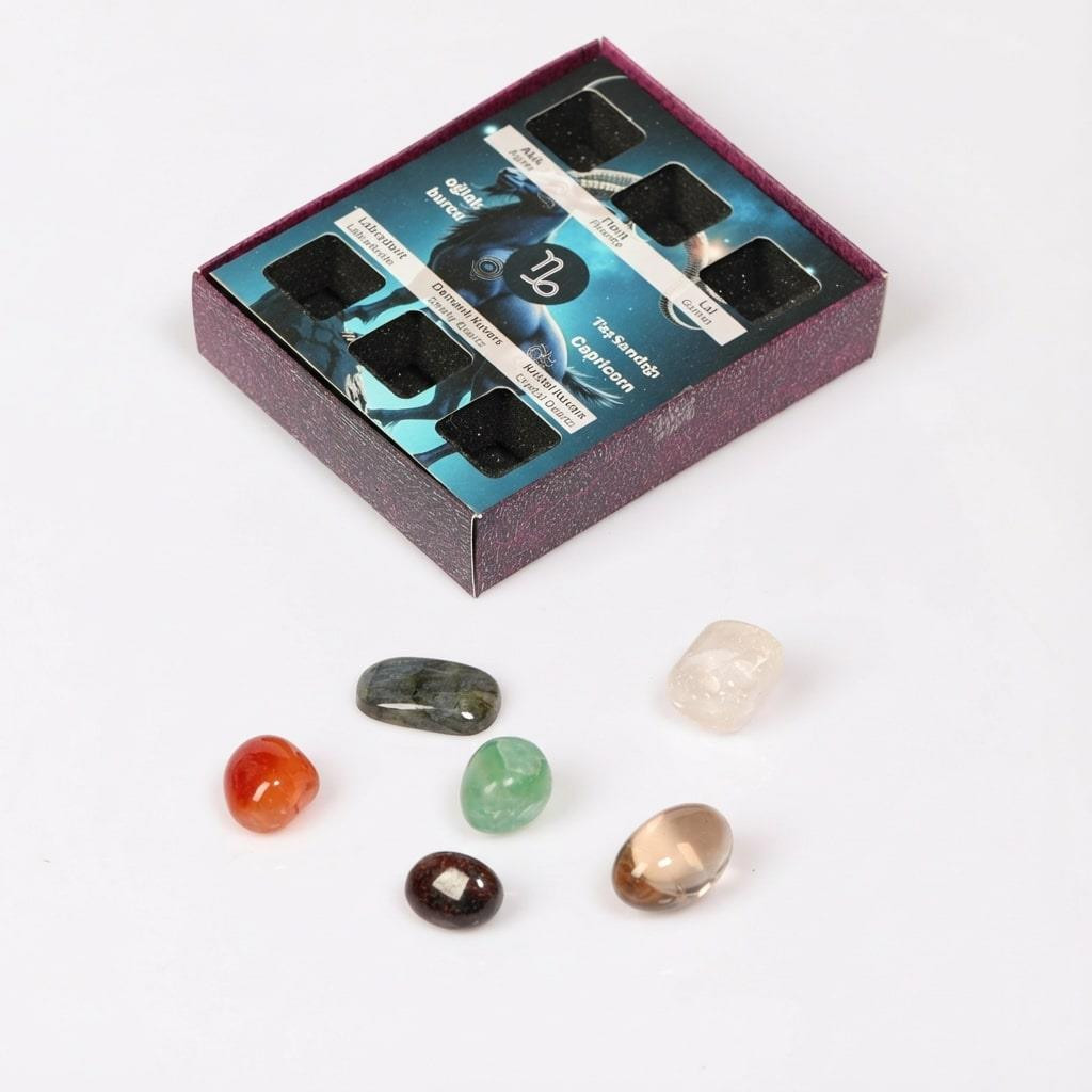 Oğlak Burcu Doğal Taş Seti – Karton Kutulu