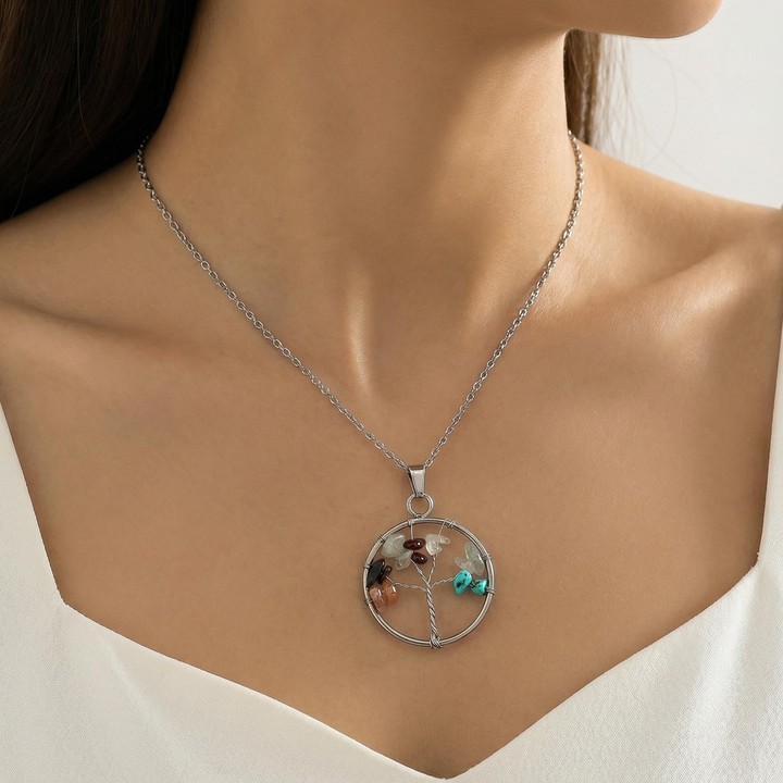 Oğlak Burcu Hayat Ağacı Kolye - Paslanmaz Çelik