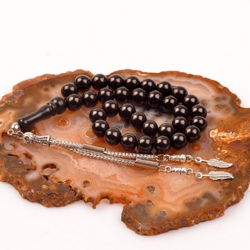 Oltu Taşı Tesbih ( 9 mm ) - Gürcü Oltusu - - 2