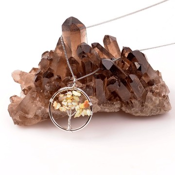 Opal Taşı Hayat Ağacı Kolye - Etiyopya Opali - 2