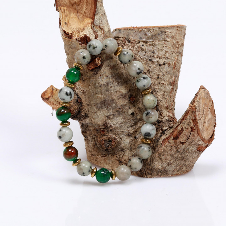 Opalit ve Jade Taşı Bileklik - 8 mm