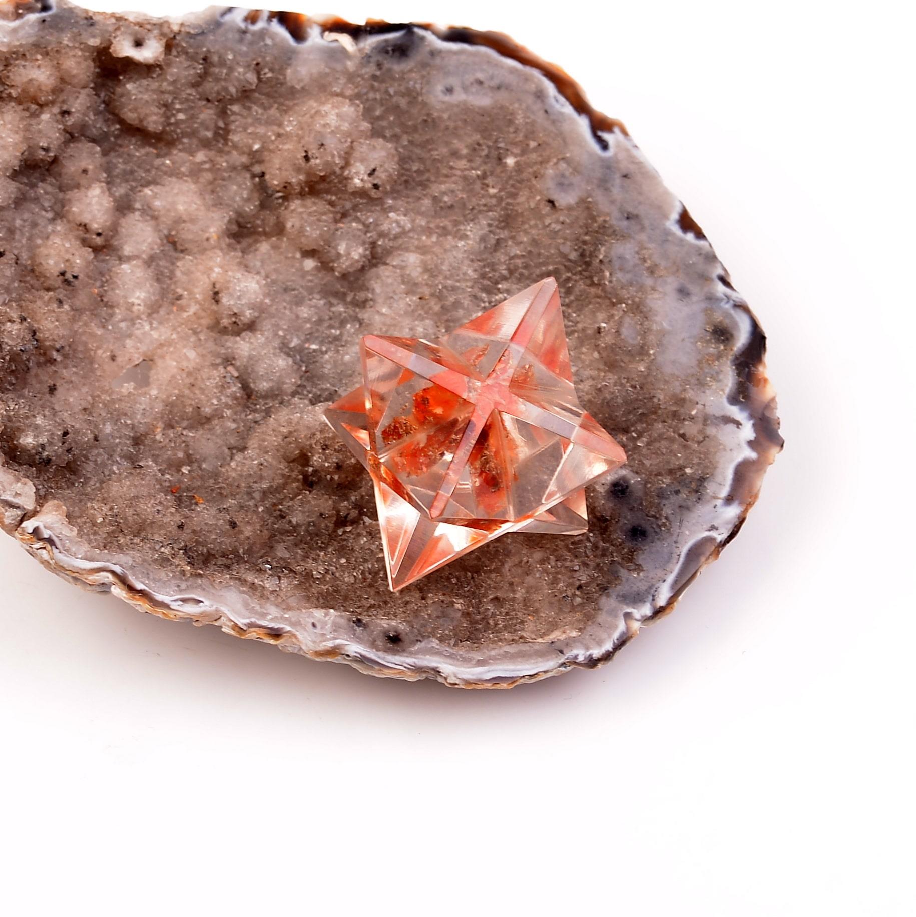 Orgonit Merkaba Star -Agate Stone-set