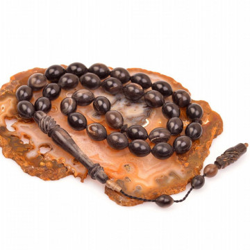 Oymalı İmameli Bufalo Boynuzu Tesbih (10*13 mm) - 2