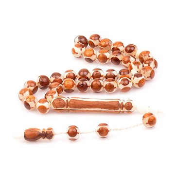 Pelesenk Ağacı İşlemeli Deve Kemiği Tesbih (8 mm) - 2