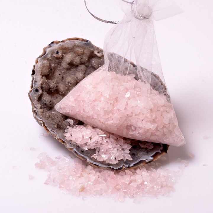 Pembe Kuvars Kırık Taş Kese - 60 gr - 1