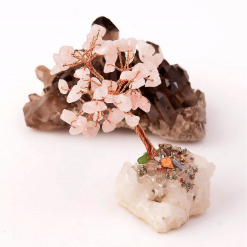 Pembe Kuvars Taşı Ağaç - Kristal Kuvars Tabanlı - 2