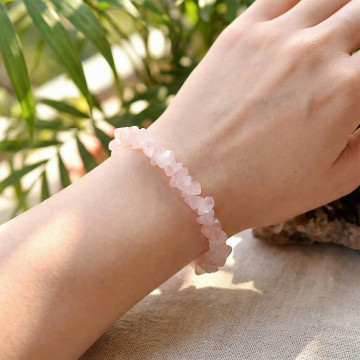 Pembe Kuvars Taşı Bileklik - Ayarlamalı