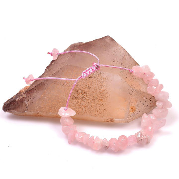 Pembe Kuvars Taşı Bileklik - Ayarlamalı - 2