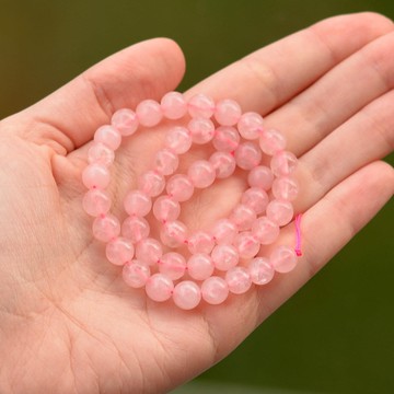 Pembe Kuvars Taşı Dizi (8 mm) - 2