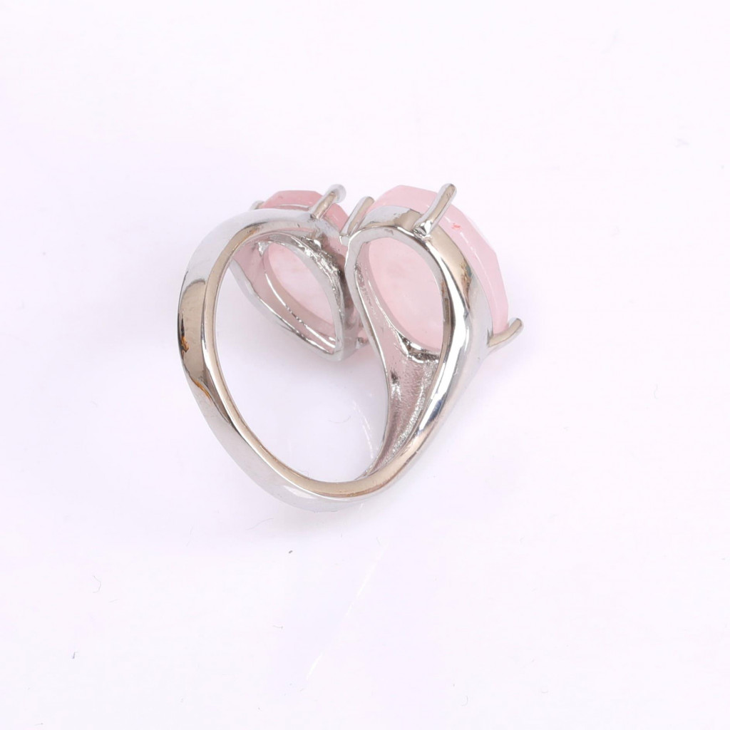 Pembe Kuvars Taşı İkili Yüzük Pembe Kuvars Taşı İkili Yüzük