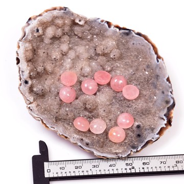 Pembe Kuvars Taşı Kabaşon - 10 mm Yüzük ve Kolye Taşı - 2