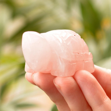 Pembe Kuvars Taşı Kaplumbağa Figürü - 5 cm - 2