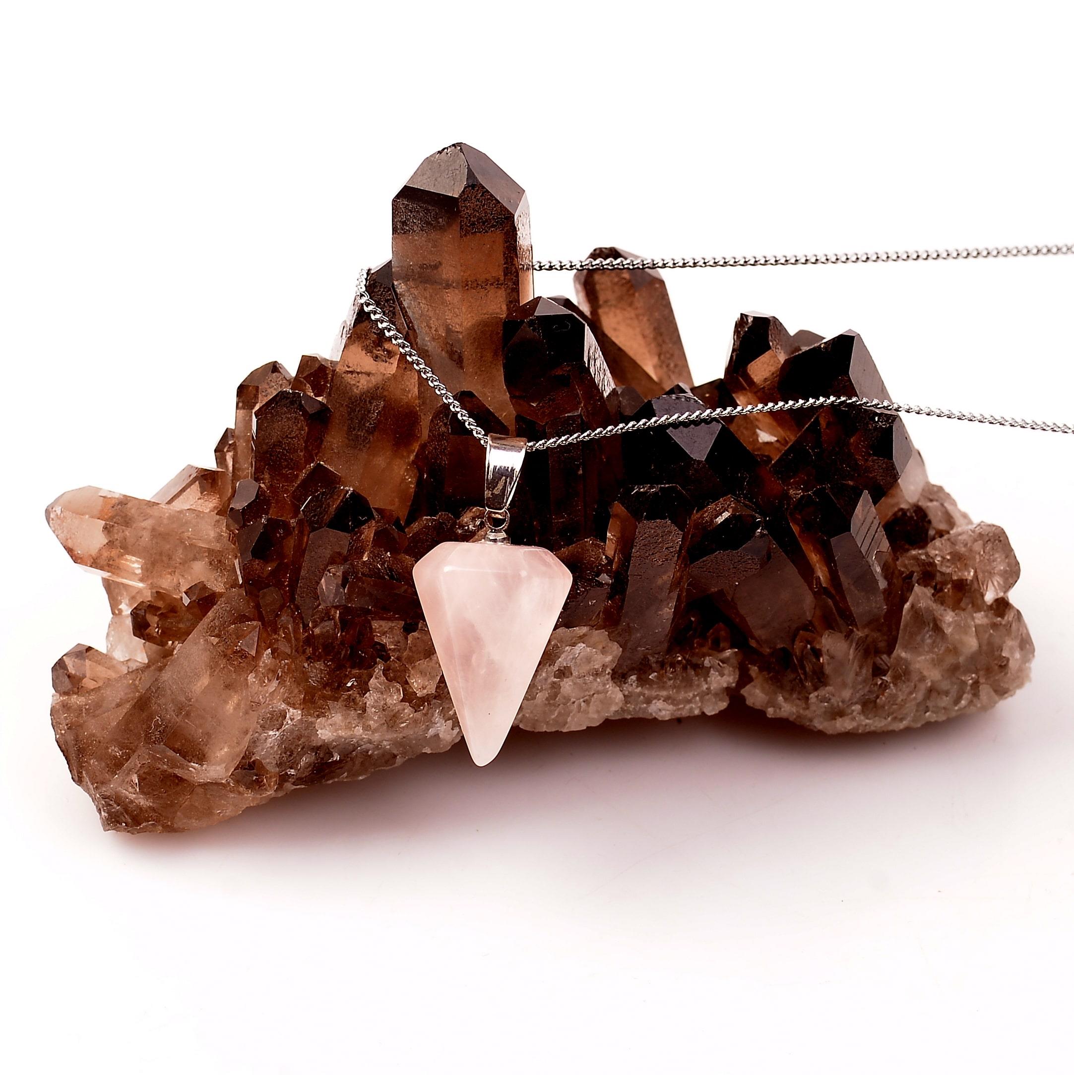 Pink Quartz Stone Koni Necklace
