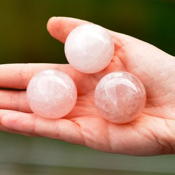 Pembe Kuvars Taşı Küre  - 4,5 cm - 2