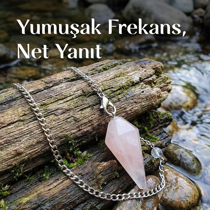 Pembe Kuvars Taşı Pandül - Sarkaç