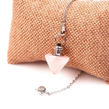 Pembe Kuvars Taşı Pandül - Topaç Şeklinde - 2