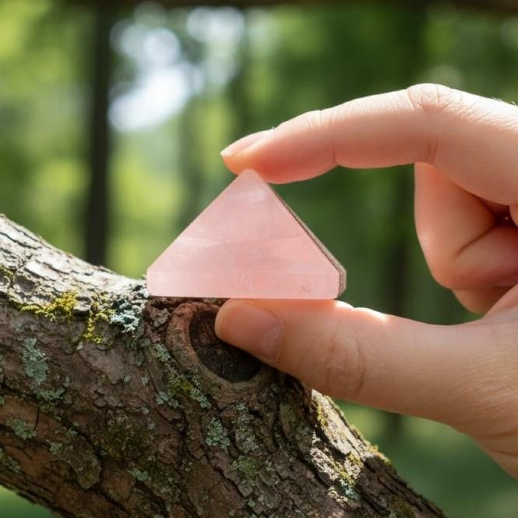Pembe Kuvars Taşı Piramit – Aşk Taşı