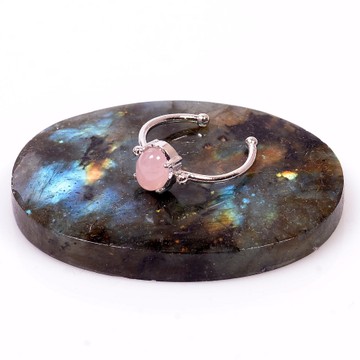 Pembe Kuvars Taşı Yüzük - Ayarlamalı - 2