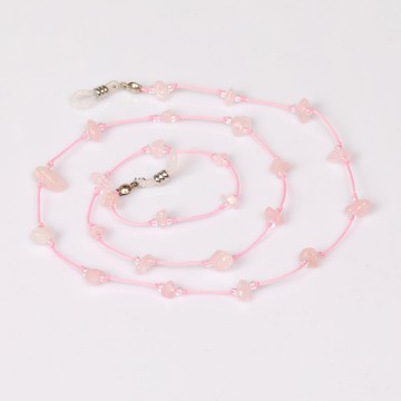 Pembe Kuvars Taşlı Gözlük Askısı – Doğal Taş Gözlük İpi - 2
