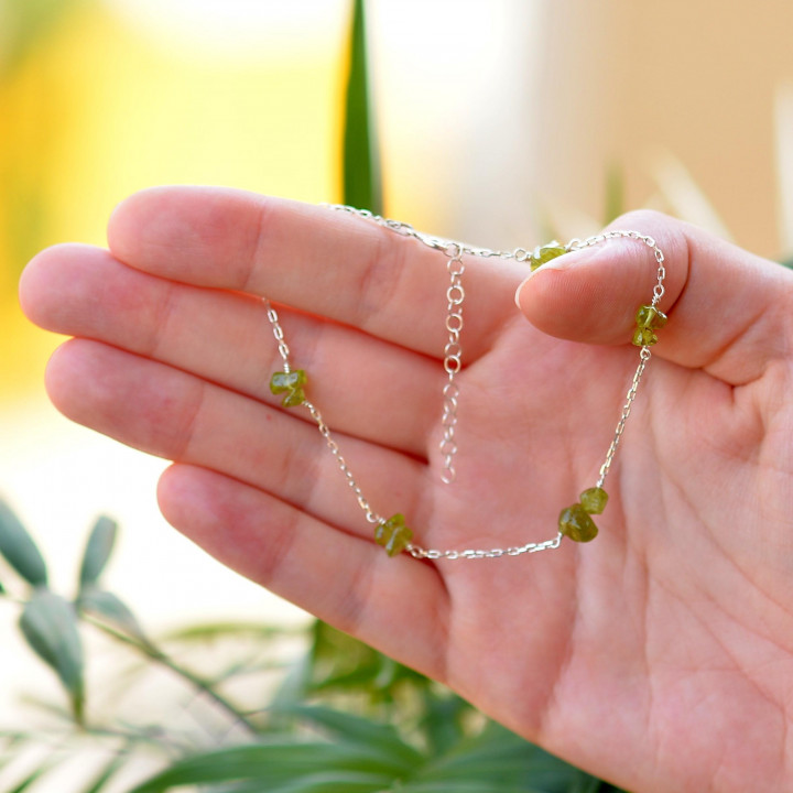 Peridot Taşı Gümüş Halhal - Zebercet Taşı