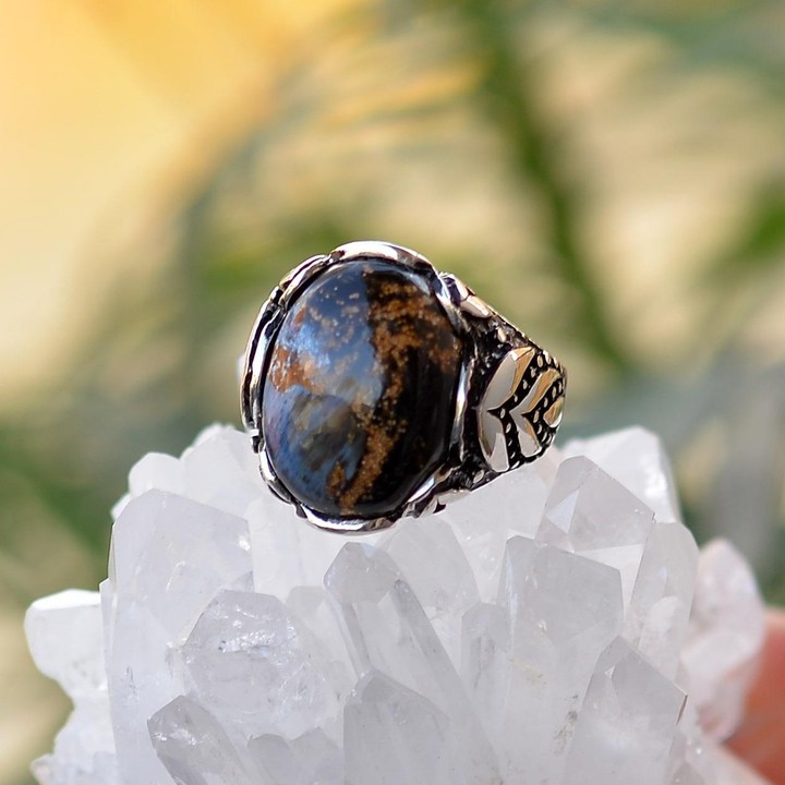 Pietersit Taşı Gümüş Yüzük - Erkek Yüzüğü