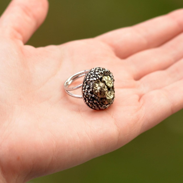 Pirit Taşı Yüzük - Ayarlamalı