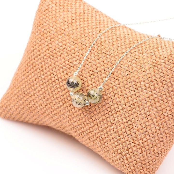 Prehnite Taşı Gümüş Kolye