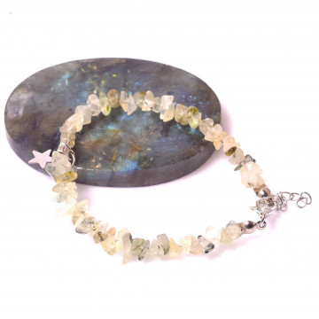 Prehnite Taşı Şekilsiz Bileklik - Kırık Taş Bileklik - 2