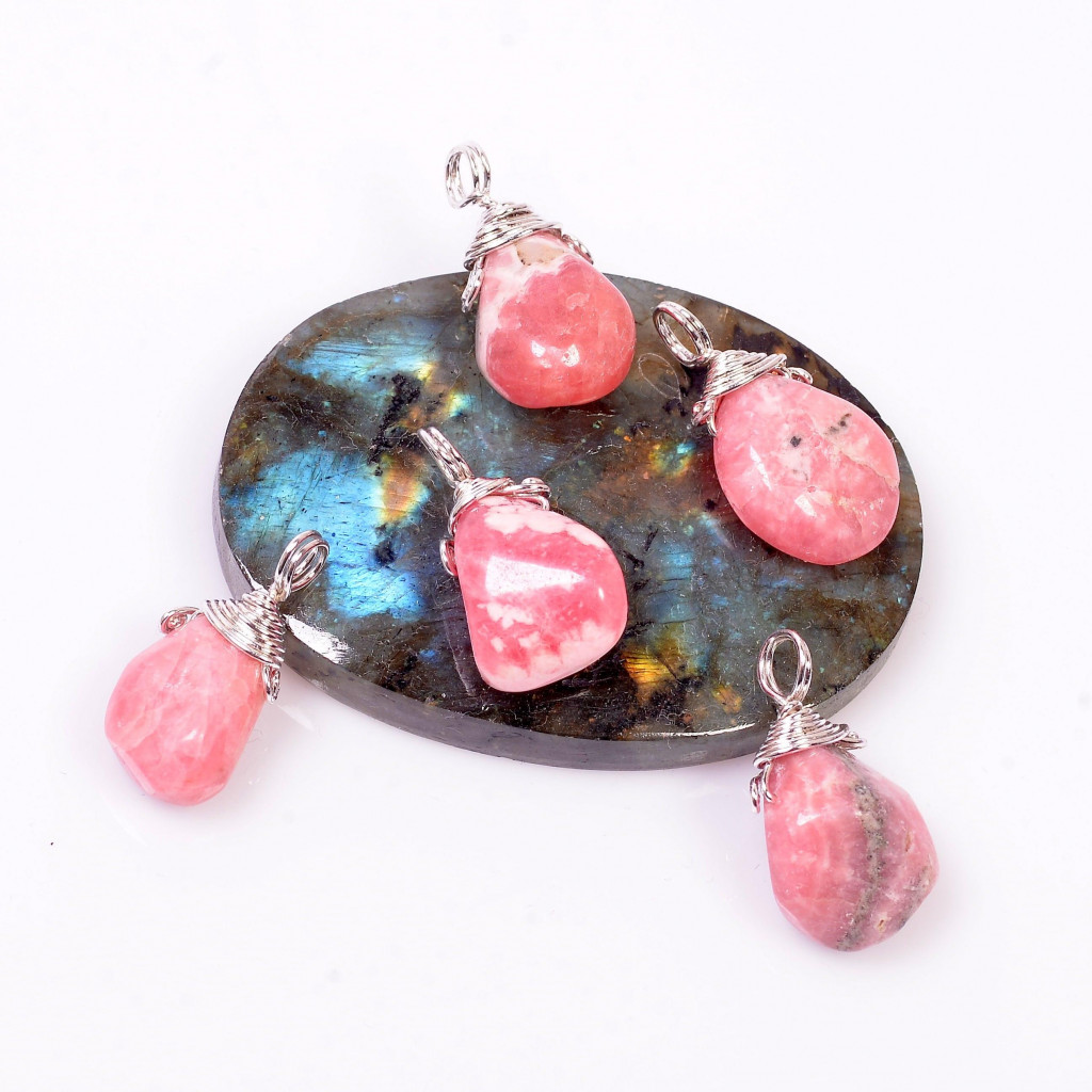 Rodokrozit Taşı Şekilsiz Kolye