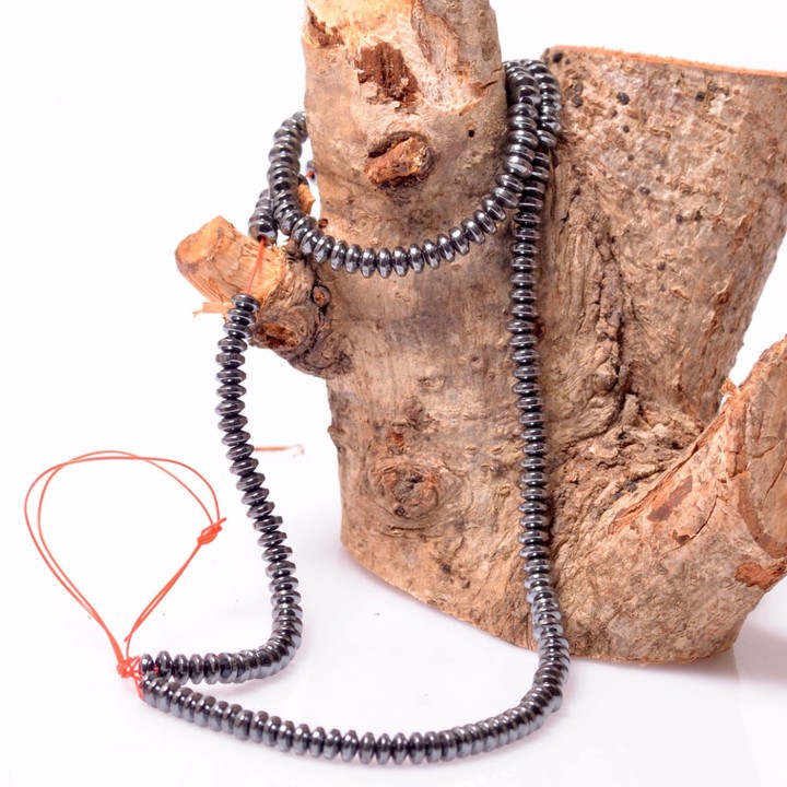 Rondel Kesim Hematit Taşı Dizi - 2*4 mm - 1