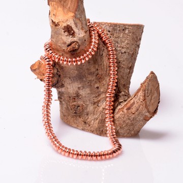 Rondel Kesim Hematit Taşı Dizi Rose Renkli - 3*6 mm - 2