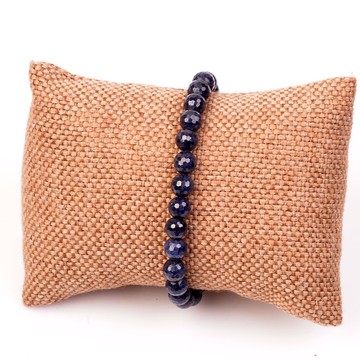 Safir Taşı Bileklik ( 7 mm ) - Gümüş Aparat - 2