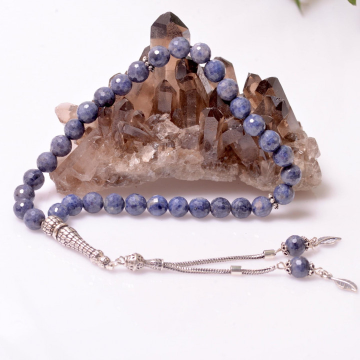 Safir Taşı Gümüş Tesbih -7,3 mm