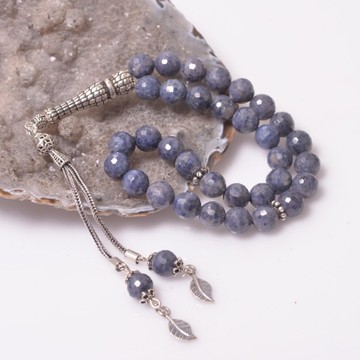 Safir Taşı Gümüş Tesbih -7,3 mm - 2