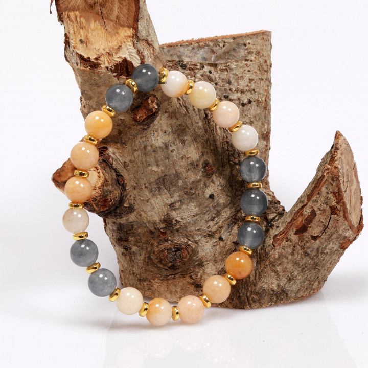 Sarı Aventurin ve Jade Taşı Bileklik - 8 mm