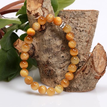 Sarı Kaplan Gözü Taşı Bileklik - 8 mm - 2