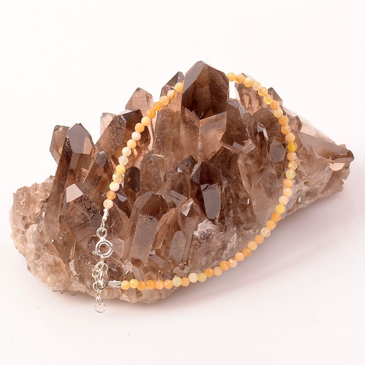 Sarı Opal Taşı Gümüş Bileklik - 3 mm