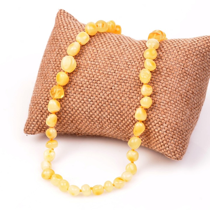 Sarı Renk Damla Kehribar Yetişkin Kolyesi