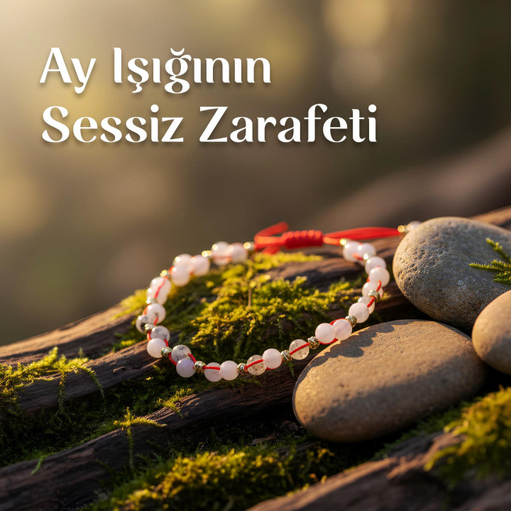 Sarmaşık Model Ay Taşı Makromeli Bileklik - 2