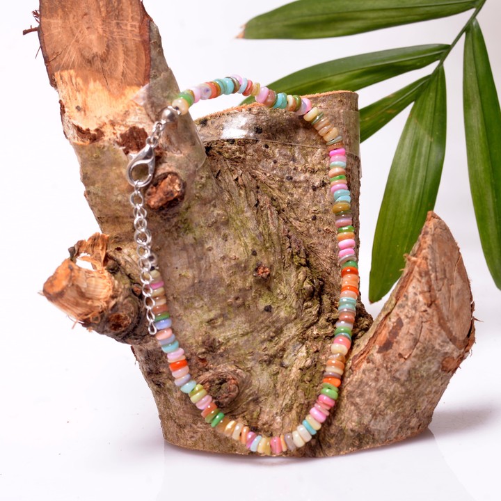 Sedef Taşı Halhal - 4 mm Renkli Sedef - 2