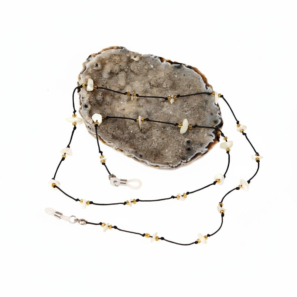 Sedef Taşlı Gözlük Askısı – Doğal Taş Gözlük İpi