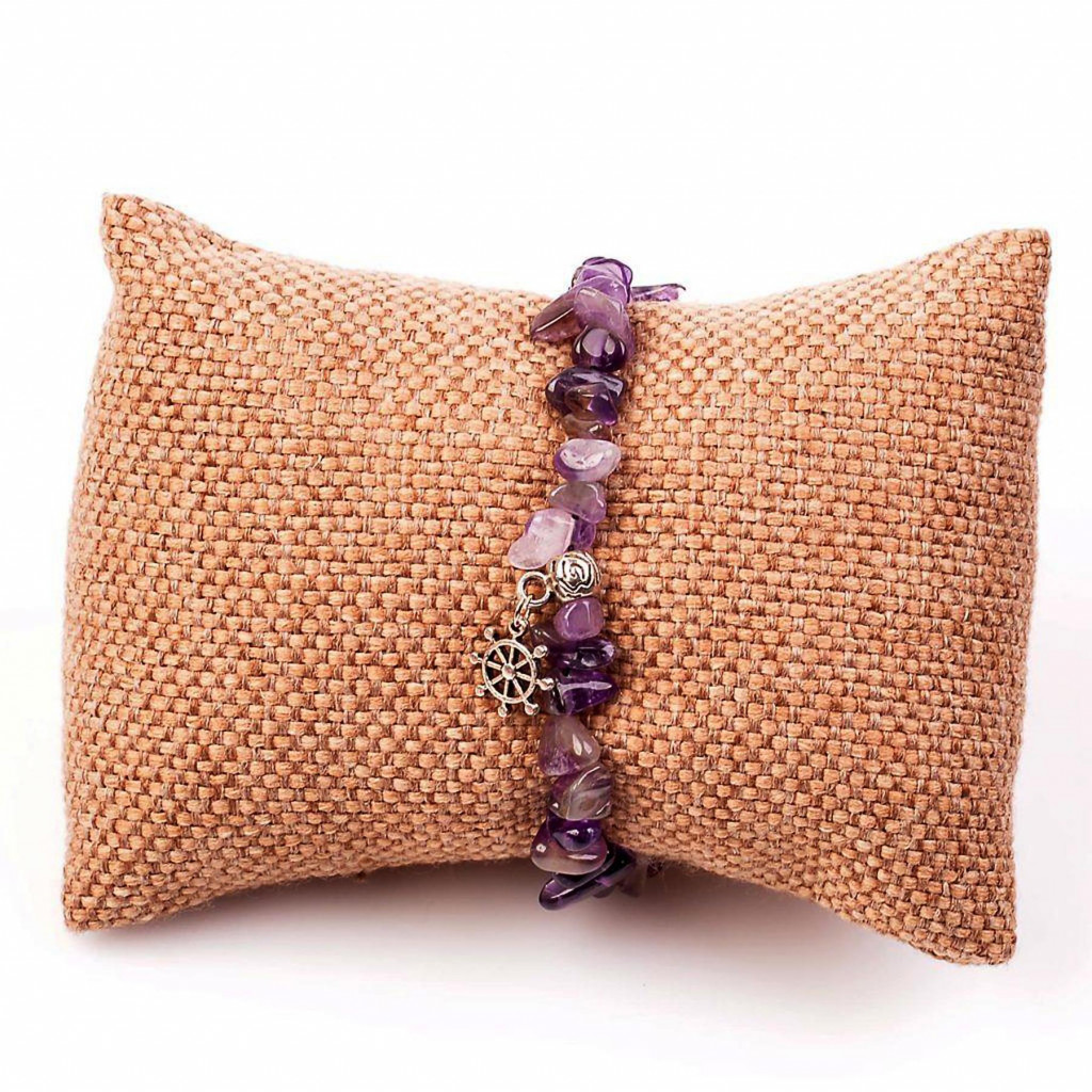 Şekilsiz Ametist Taşı Bileklik