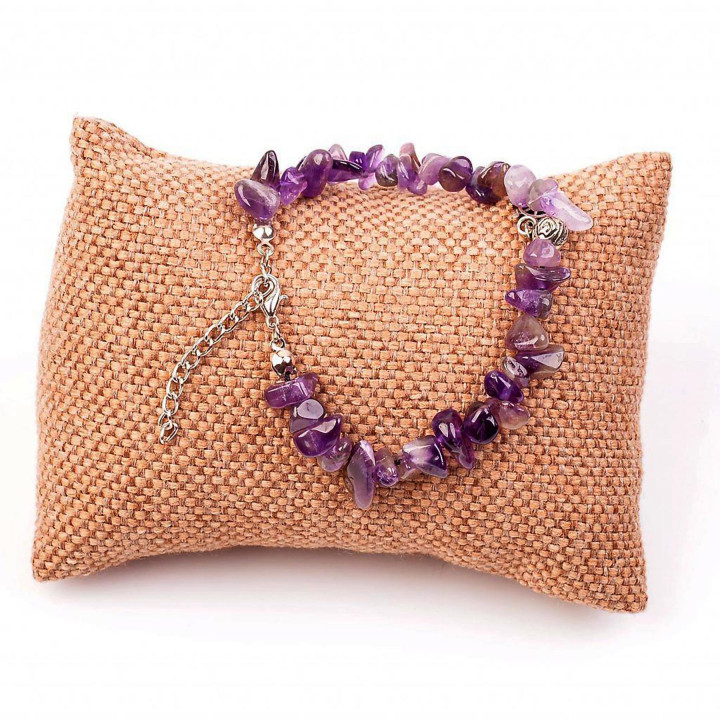 Şekilsiz Ametist Taşı Bileklik
