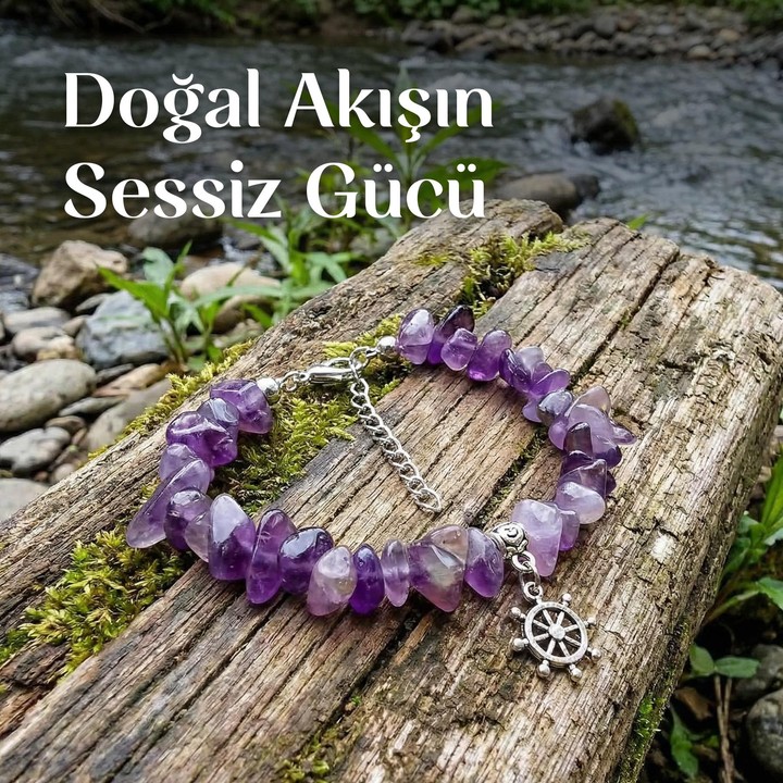 Şekilsiz Ametist Taşı Bileklik