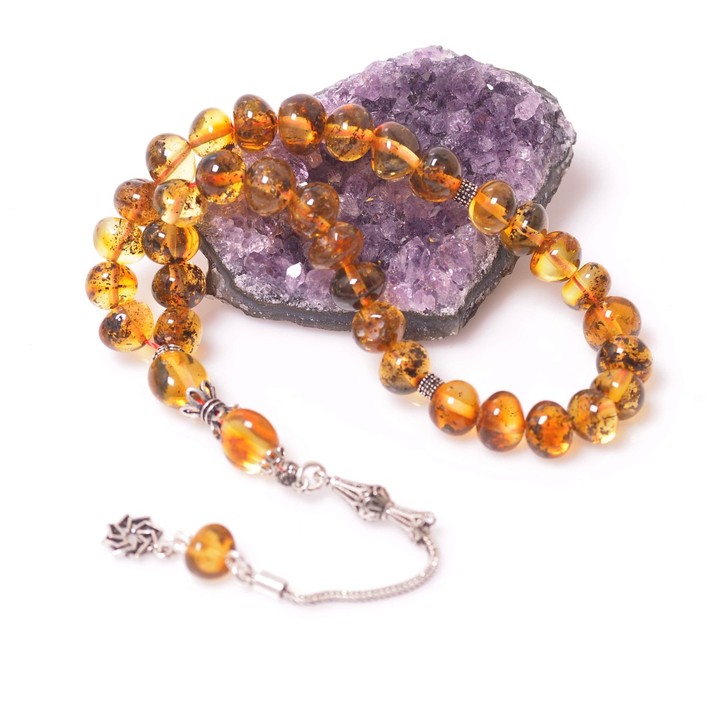 Şekilsiz Damla Kehribar Tesbih