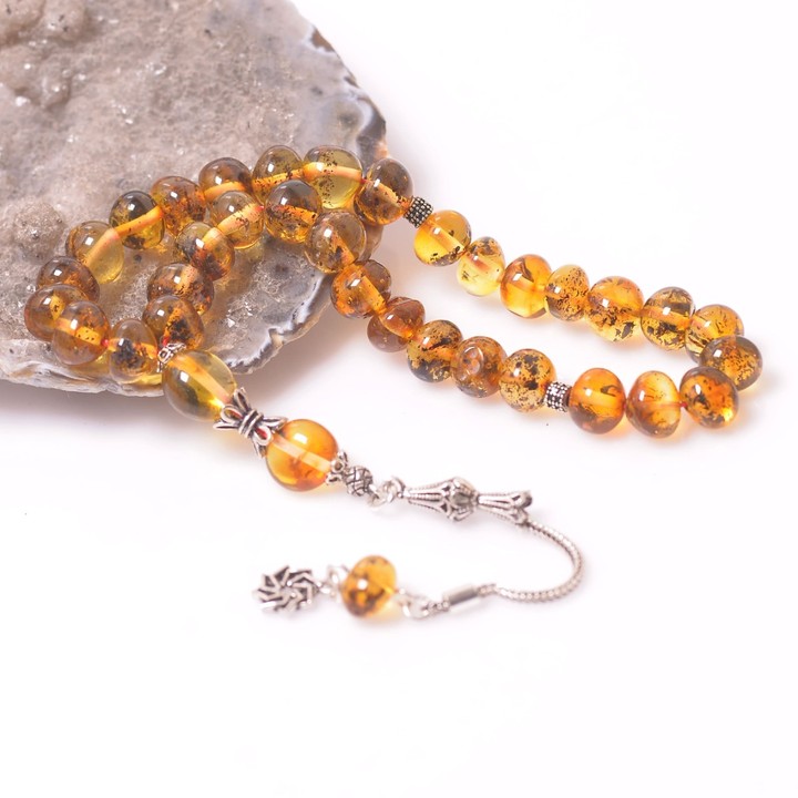 Şekilsiz Damla Kehribar Tesbih