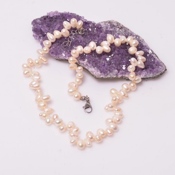 Şekilsiz Sakız İnci Kolye - Çelik Malzemeli - 2