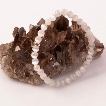 Selenit Taşı Bileklik - 6 mm Gümüş Aparat - 2