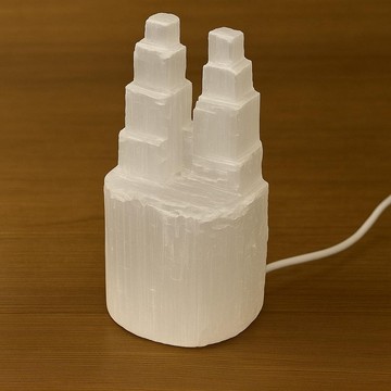 Selenit Taşı İkiz Kule Lamba – Doğal Işığın Sade ve Şık Hali - 2