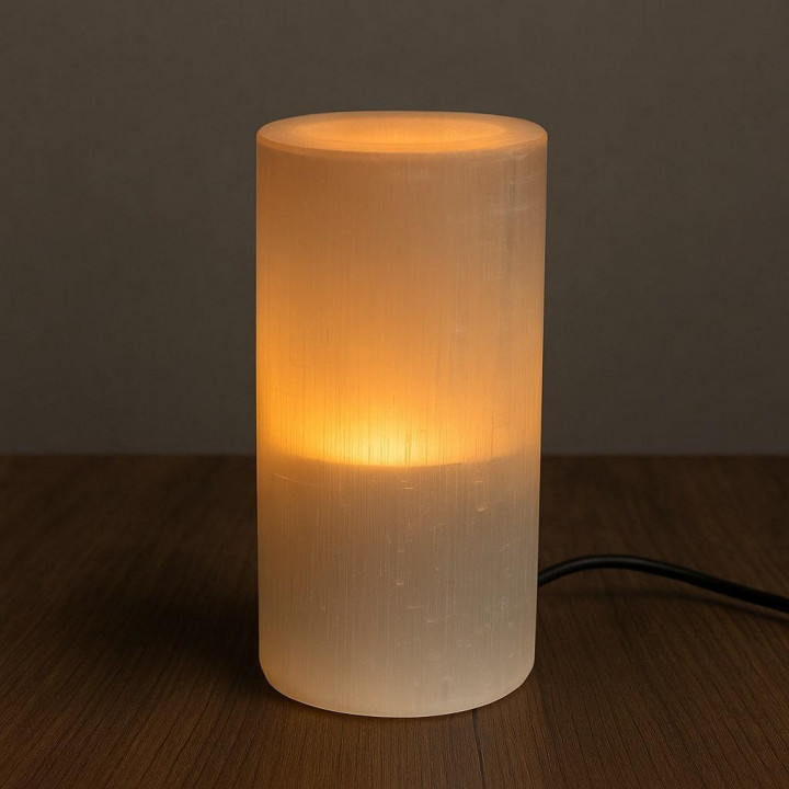 Selenit Taşı Lamba – 20 cm | Doğal Işıltı - 2